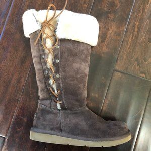 UGG Upside Suede Shearling-Lined Boots